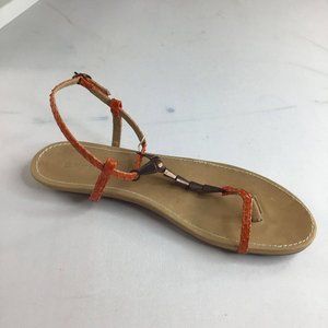 Garrice Womens Brown Strap Flat Sandals Size US 9.5